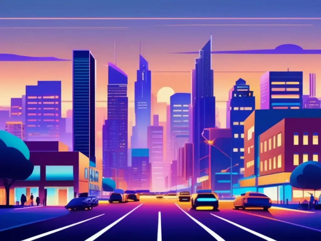 Ciudad moderna en crecimiento Pasos para escalar mercado residencial: una ciudad bulliciosa al atardecer con modernos edificios residenciales y un entorno urbano lleno de vida