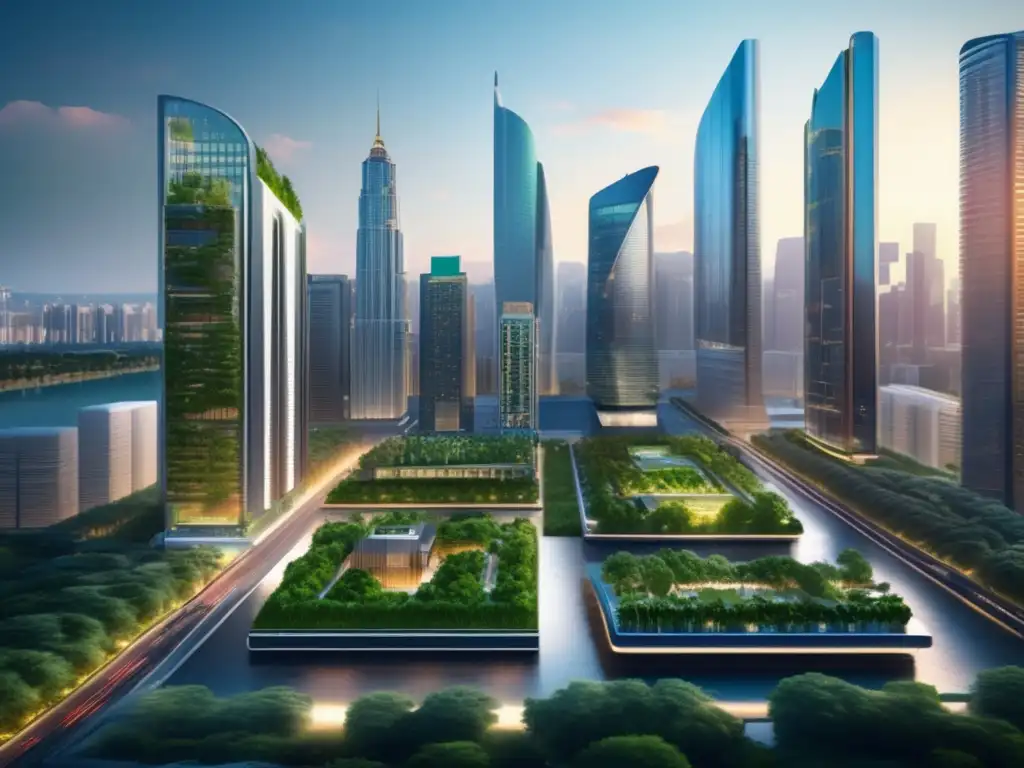 Moderna ciudad con rascacielos y naturaleza Pasos para escalar mercado residencial: Imagen 8k impresionante de una ciudad vibrante con torres residenciales modernas y naturaleza exuberante
