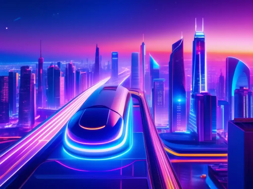 Ciudad futurista iluminada por luces de neón Pensamiento estratégico para inversiones rápidas en una ciudad futurista iluminada por luces de neón