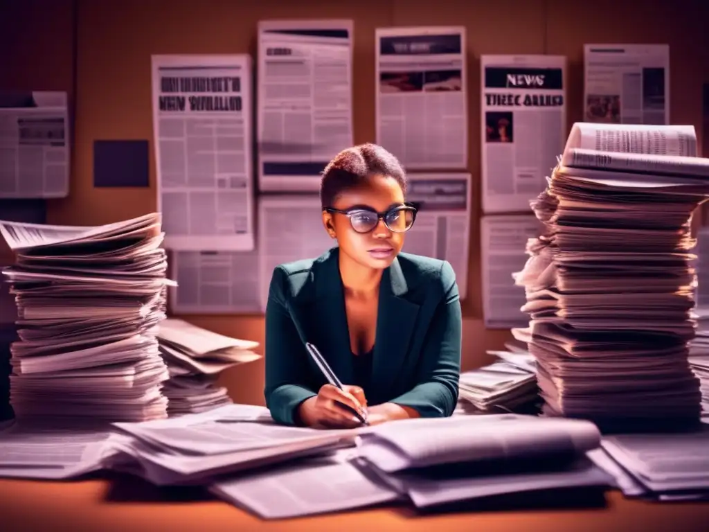 Persona analizando noticias en su escritorio Persona evaluando estrategia de diversificación financiera y noticias
