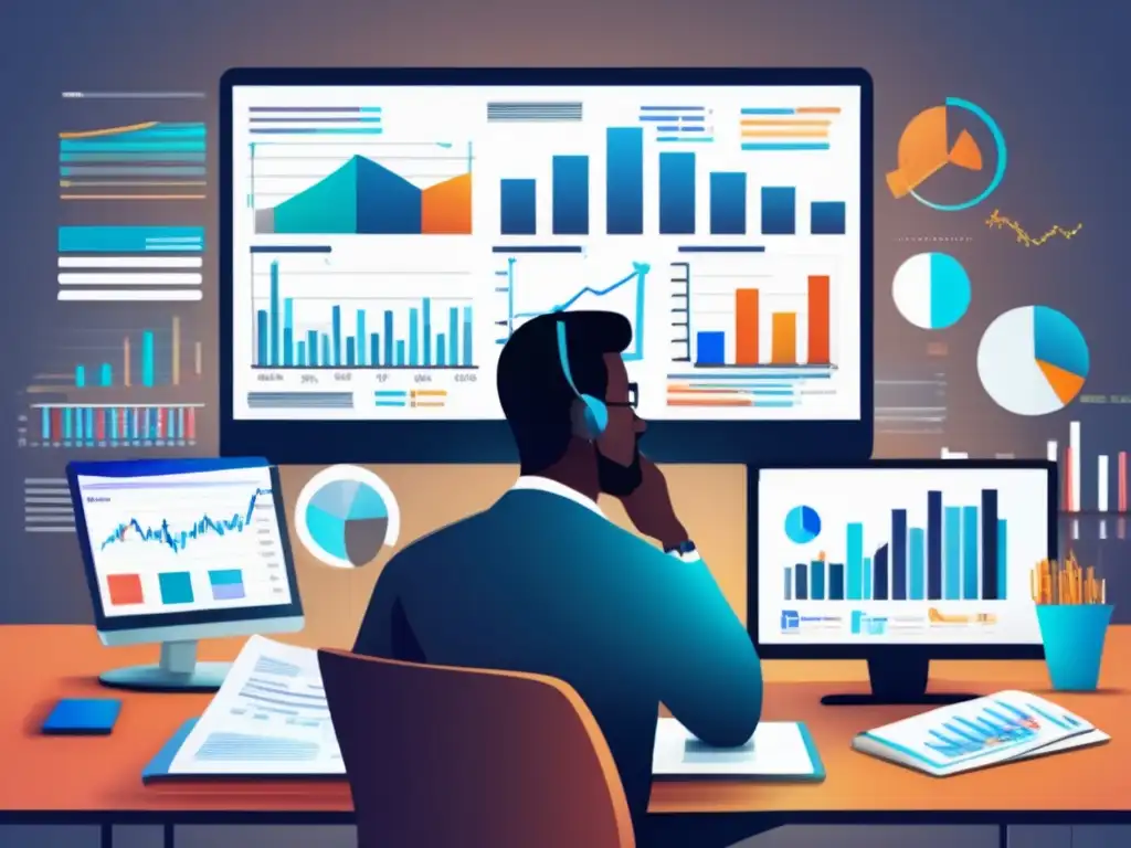 Persona analizando informes financieros Persona analizando inversiones con gráficos y reportes financieros