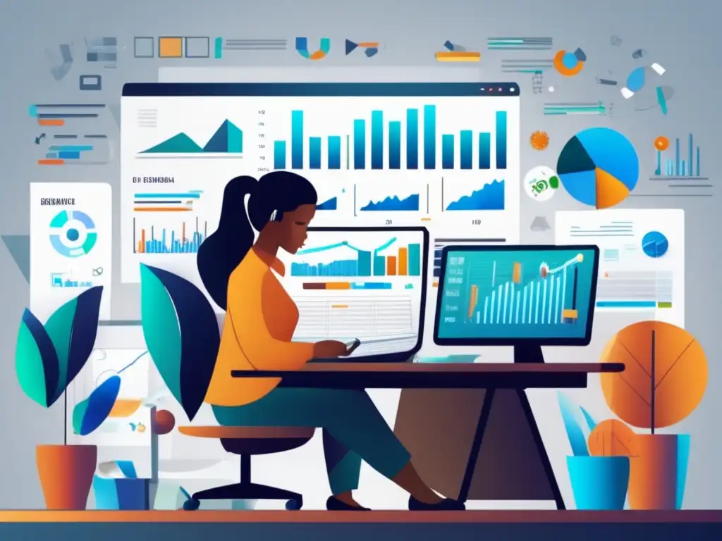 Persona analizando datos financieros Persona analizando sesgos cognitivos en inversiones financieras