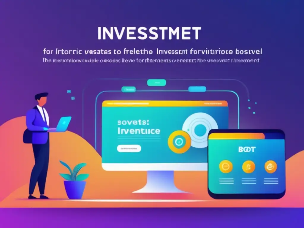 Interfaz futurista de bots de inversión Bot de inversión personalizado con interfaz futurista, niveles de expertise y herramientas avanzadas
