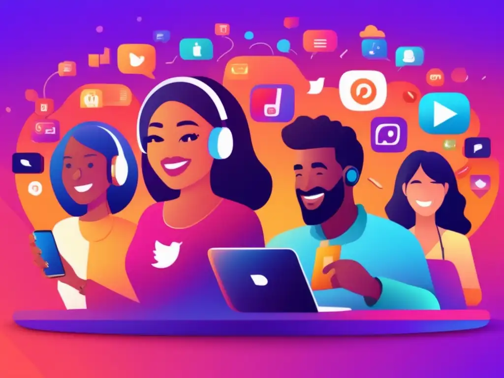 Streaming: Un mundo vibrante y dinámico Personas disfrutando de plataformas de streaming en un mundo vibrante y diverso