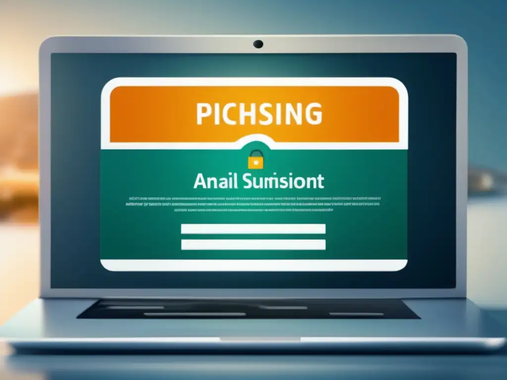 Phishing email de institución financiera Phishing financiero: consejos para evitar trampas - Detallada imagen 8k de una pantalla de computadora mostrando un convincente correo de phishing