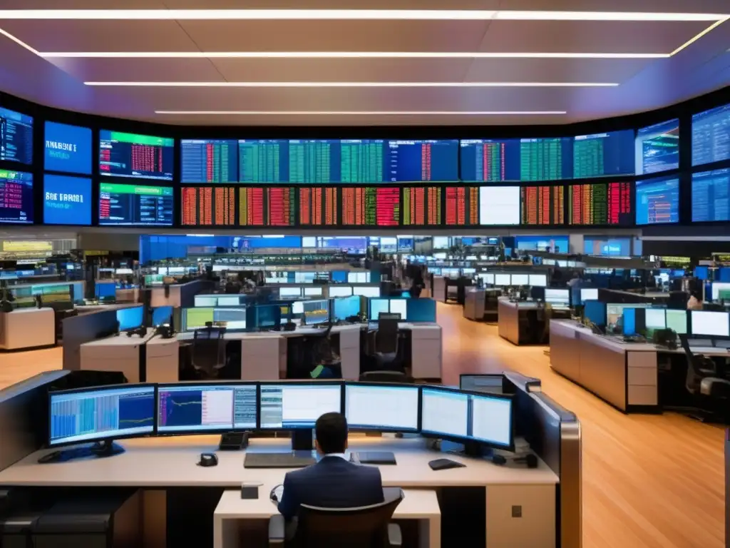 Piso de comercio de commodities vibrante, moderno y lleno de energía Piso de comercio de materias primas con oportunidades ocultas para inversores