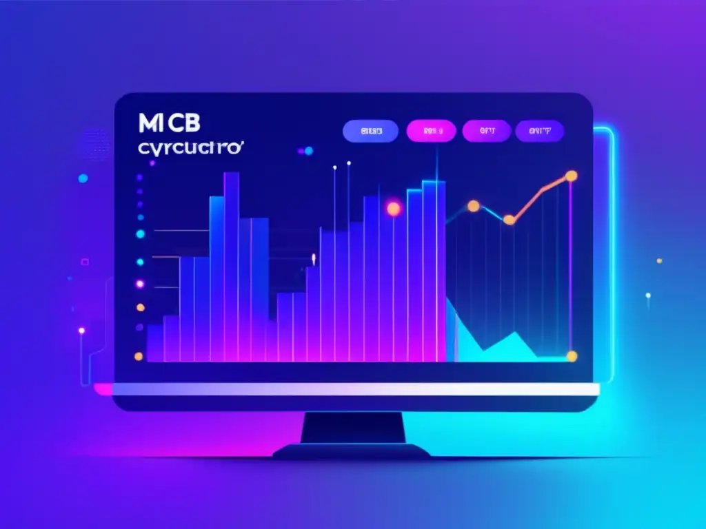 Plataforma futurista de criptomonedas Plataforma cripto: diseño moderno, gráficos en tiempo real y bajas comisiones