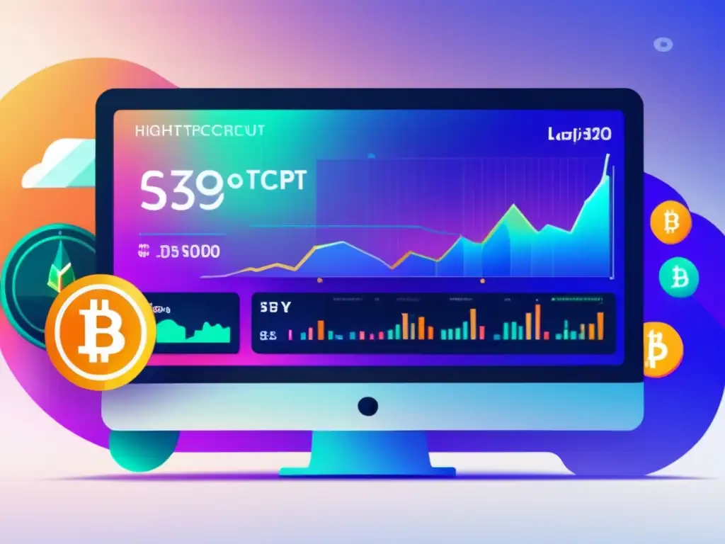 Plataforma de intercambio de criptomonedas moderna y elegante Plataforma criptográfica moderna y elegante que destaca factores de liquidez y volumen
