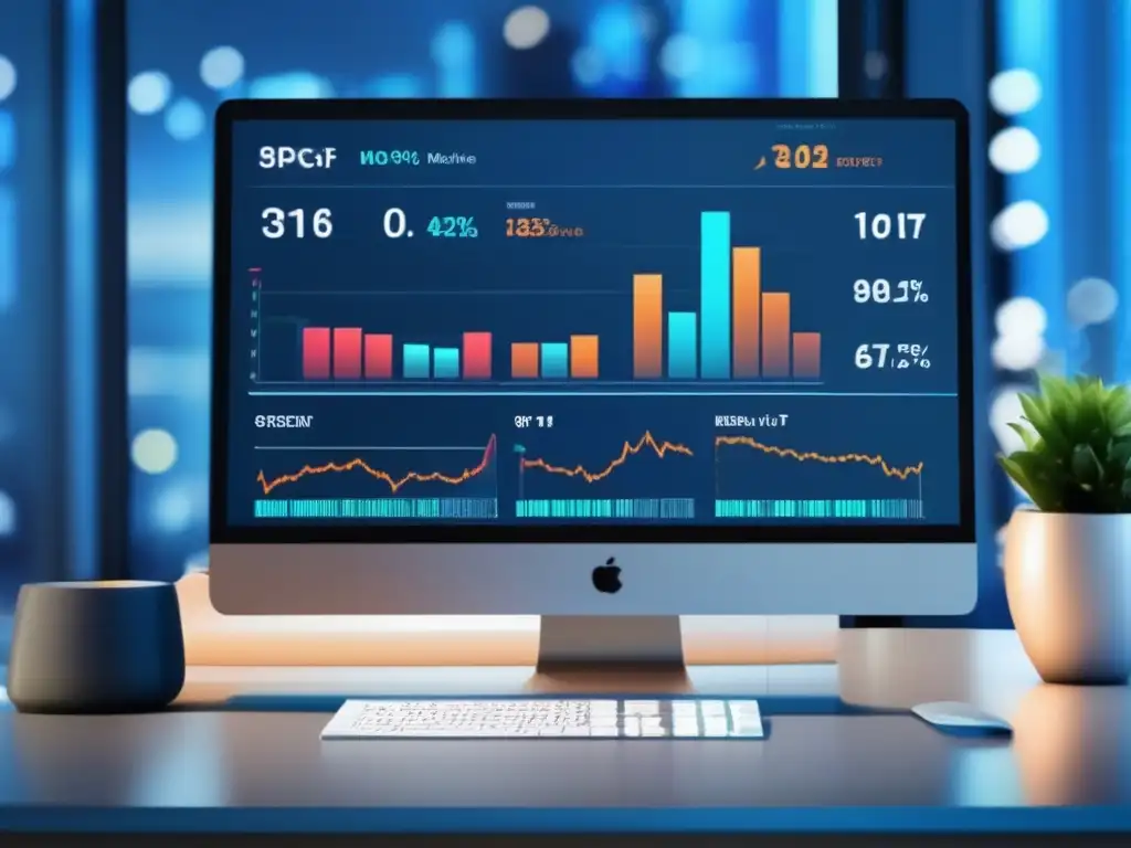 Plataforma de trading moderna Plataforma financiera con trading algorítmico y datos en tiempo real