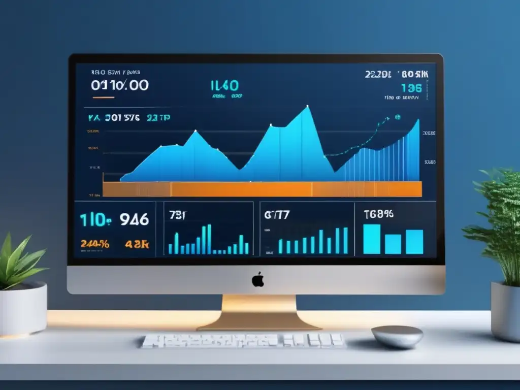 Plataforma de trading moderna y profesional Plataforma de inversión 2023: interfaz moderna y profesional, gráficos en tiempo real, colores azul y blanco