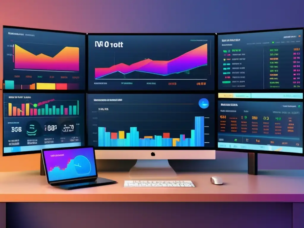 Plataforma de trading financiero moderna Plataforma de inversión: profesionales analizando datos y gráficos en tiempo real