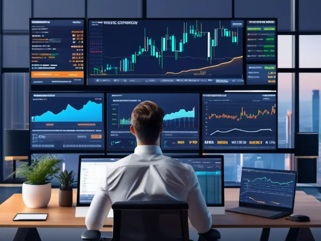 Trader profesional en plataforma de criptomonedas Plataforma de trading criptomonedas: datos en tiempo real, gráficos dinámicos, análisis y más