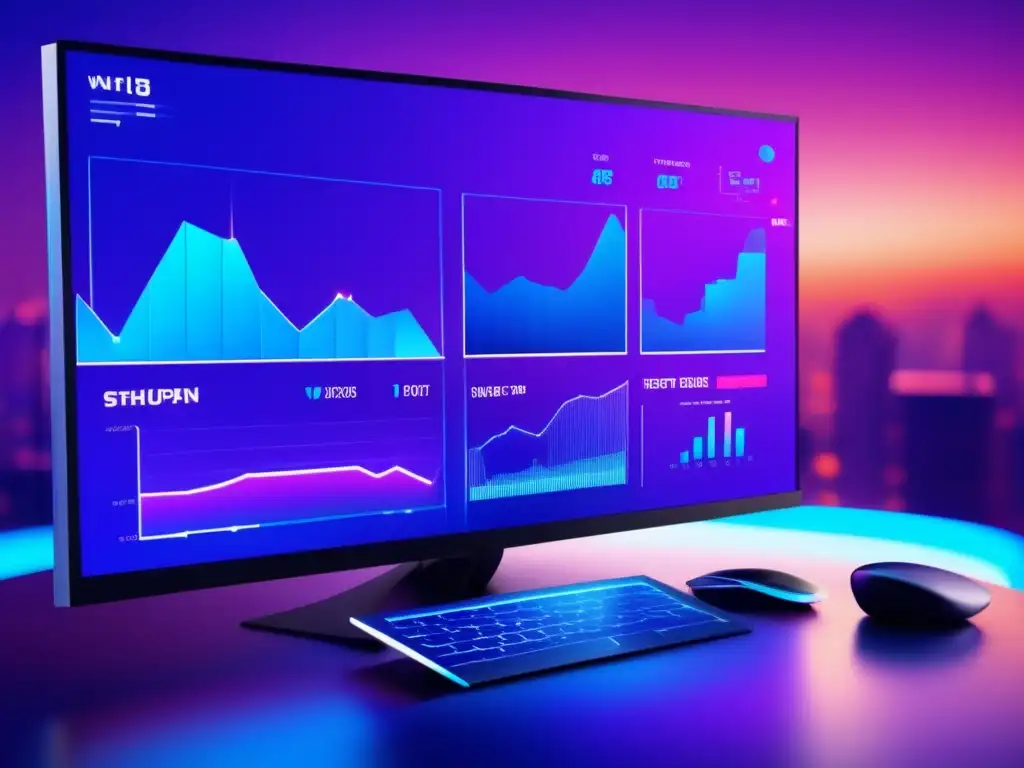 Plataforma de trading futurista y vibrante Plataforma de trading futurista con criptomonedas