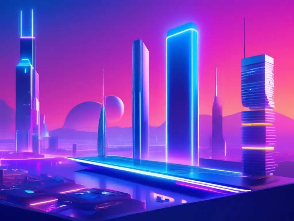 Futurismo y tradición en plataformas de análisis Plataformas tradicionales análisis avanzado: Futurista paisaje digital con 3 plataformas destacadas (110 caracteres)