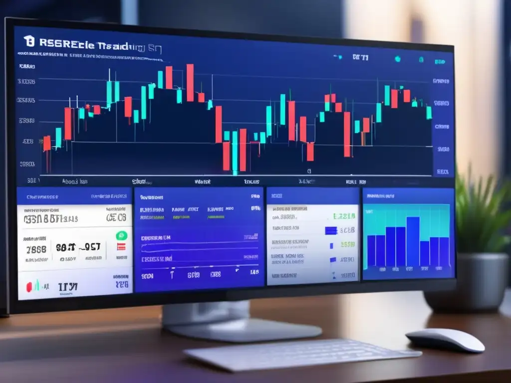Plataforma de trading moderna y sofisticada Plataformas tradicionales análisis avanzado, pantalla moderna con gráficos y herramientas analíticas