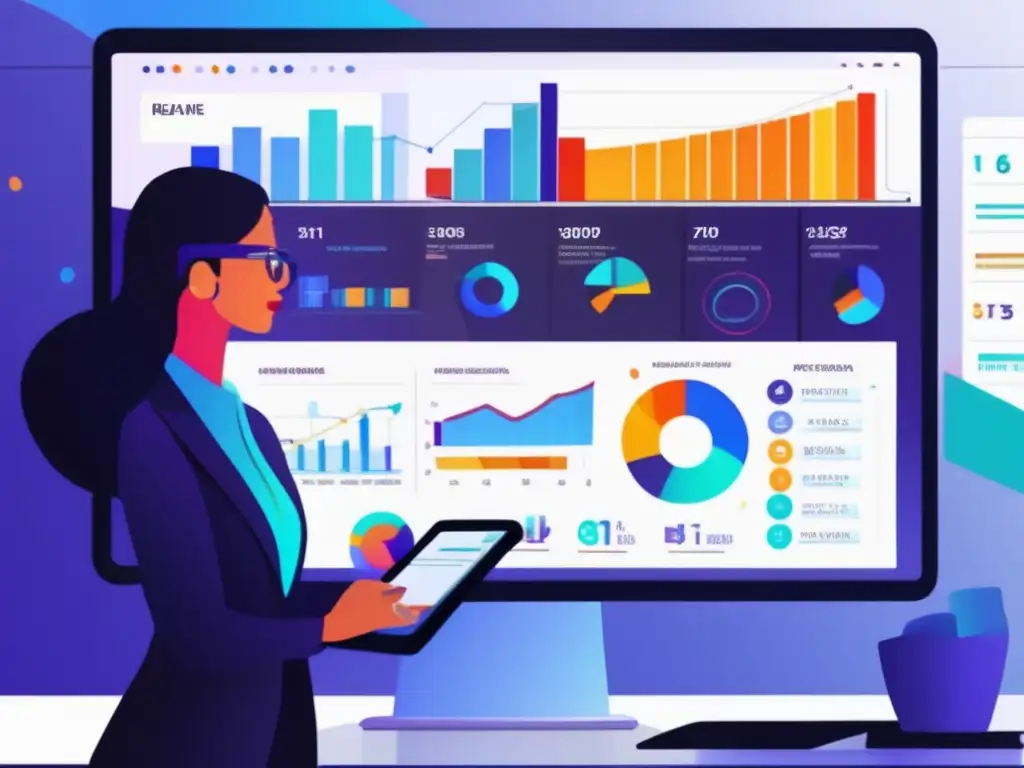 Análisis de datos en tiempo real Plataformas tradicionales análisis avanzado en un moderno monitor muestra datos en tiempo real y análisis de mercado