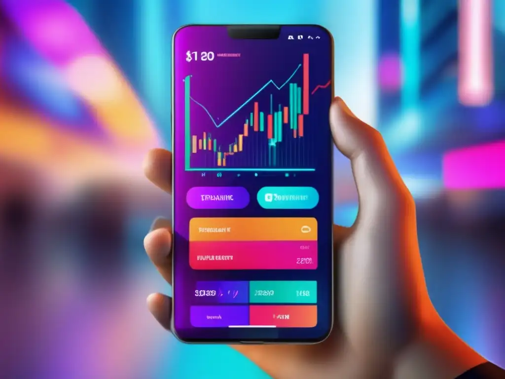 Tecnología de trading móvil sofisticada Plataformas de trading algorítmico móvil con smartphone moderno y sofisticada interfaz de trading