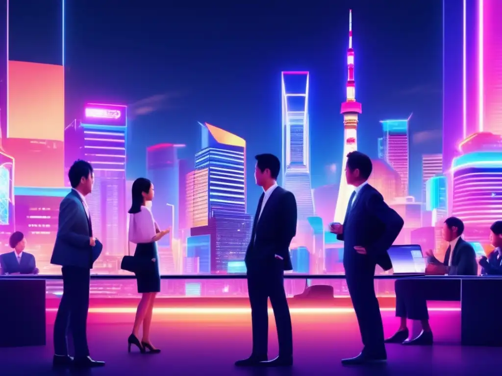 Tokyo de noche: energía y negocios Política Monetaria Japón: Inversiones en vibrante Tokyo nocturno