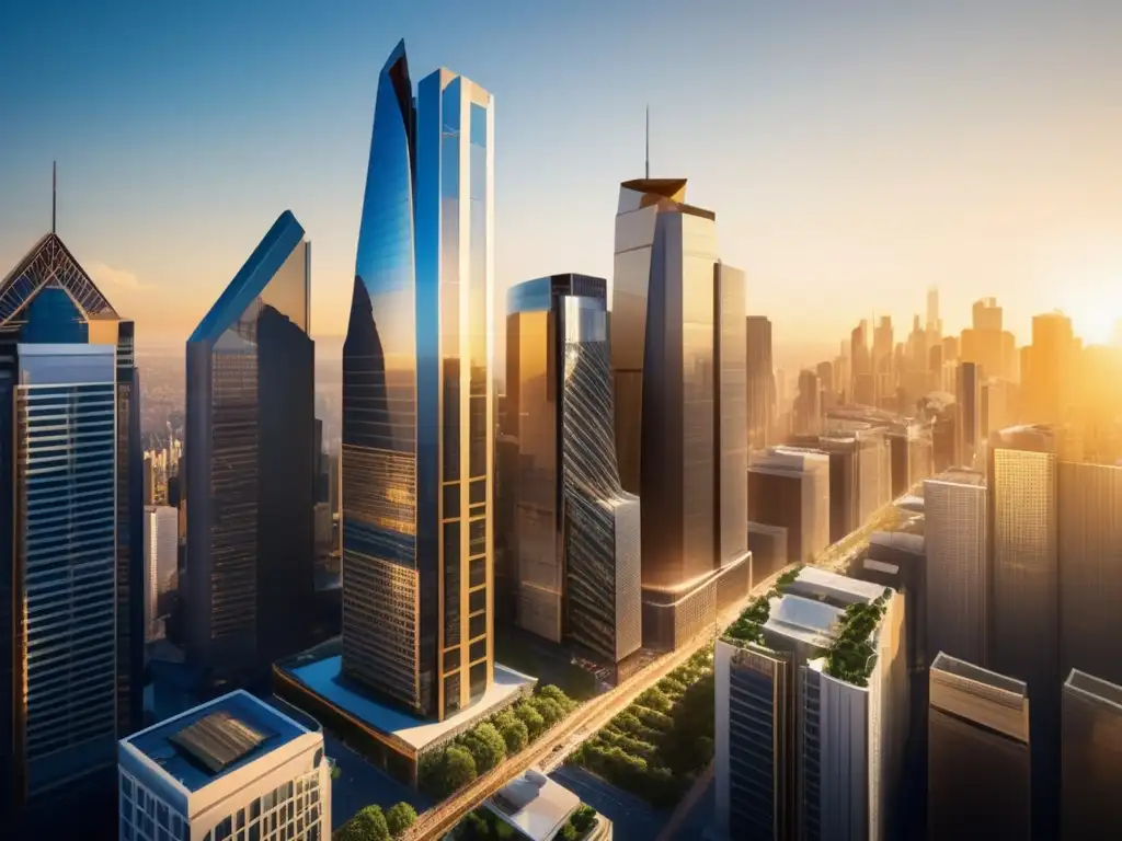 Ciudad moderna, rascacielos y energía vibrante Políticas gubernamentales en inversión inmobiliaria en ciudad moderna y vibrante