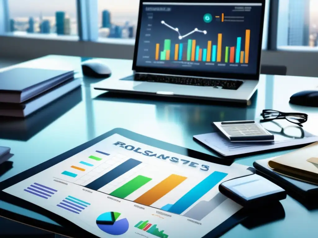 Diversificación de inversiones en oficina moderna Portafolio diversificado con sectores financieros resistentes a la pandemia