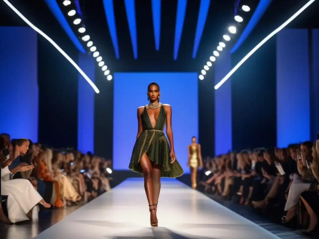 Desfile de moda de alta gama: lujo y creatividad Potencial inversión en moda de diseño: desfile de moda de alta gama con detalles exquisitos y telas lujosas, mostrando las últimas tendencias