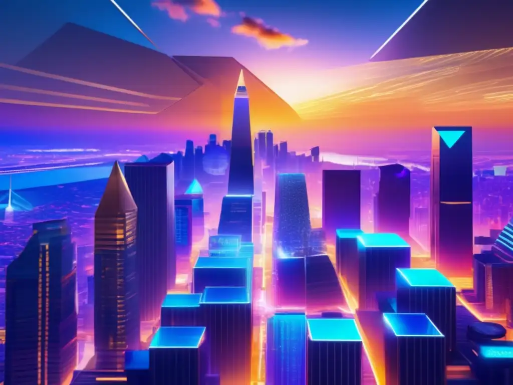 Paisaje virtual de criptomonedas Potencial técnico de las Altcoins en vibrante imagen 8k que captura la esencia del mercado de criptomonedas con toque moderno