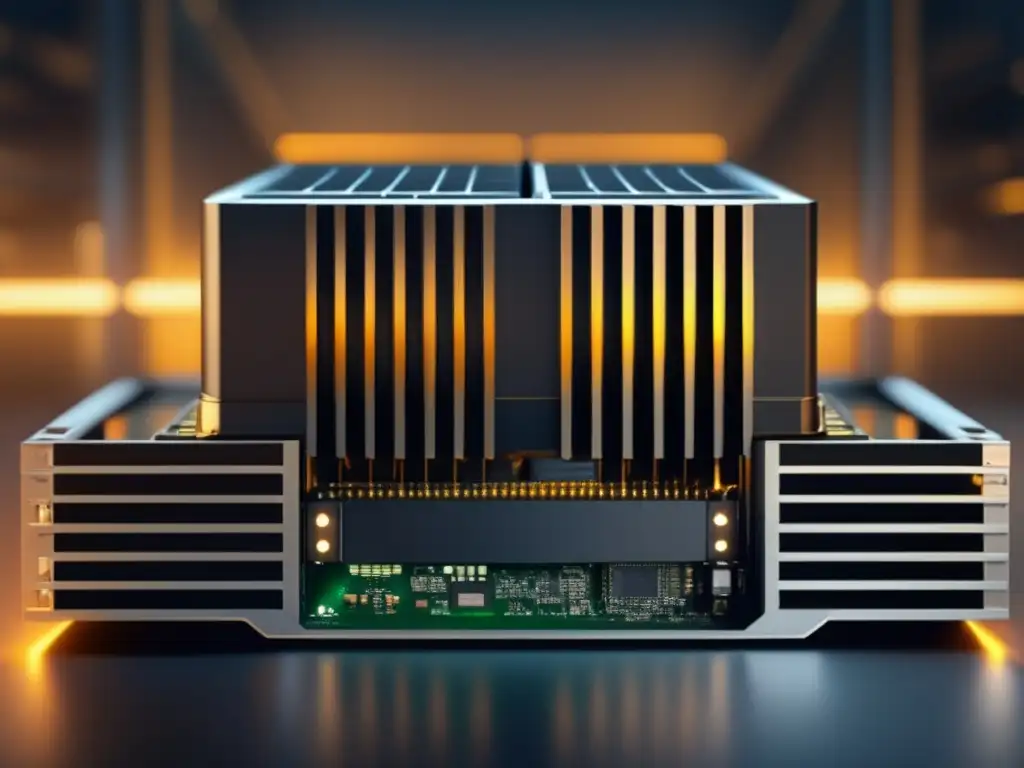 Rig de minería de criptomonedas avanzado Un potente y moderno equipo minero con GPUs y ASICs de alta gama, representando el mejor hardware para minar criptomonedas