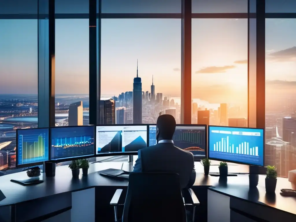 Oficina moderna con análisis financiero Profesionales realizando Análisis Fundamental en tiempos de crisis