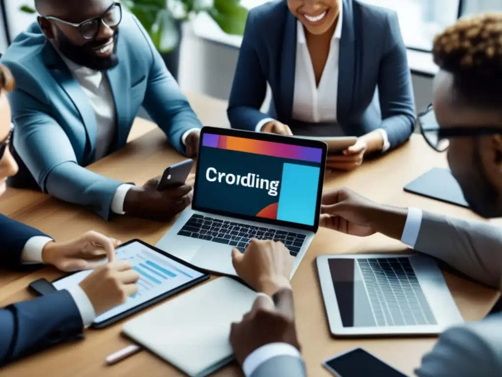 Profesionales colaborando en oficina Profesionales colaborando en campaña crowdfunding: consejos para el éxito