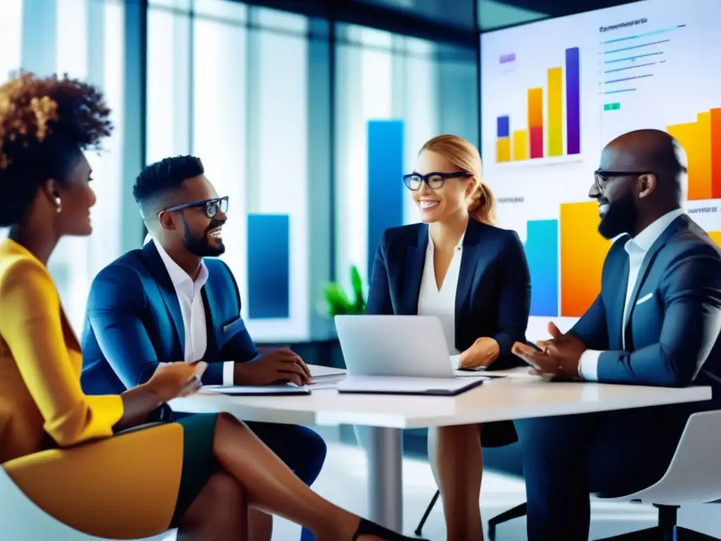 Profesionales discuten estrategias de inversión en oficina moderna Profesionales discutiendo estrategias de inversión en una oficina moderna - Impuestos diferidos en inversiones