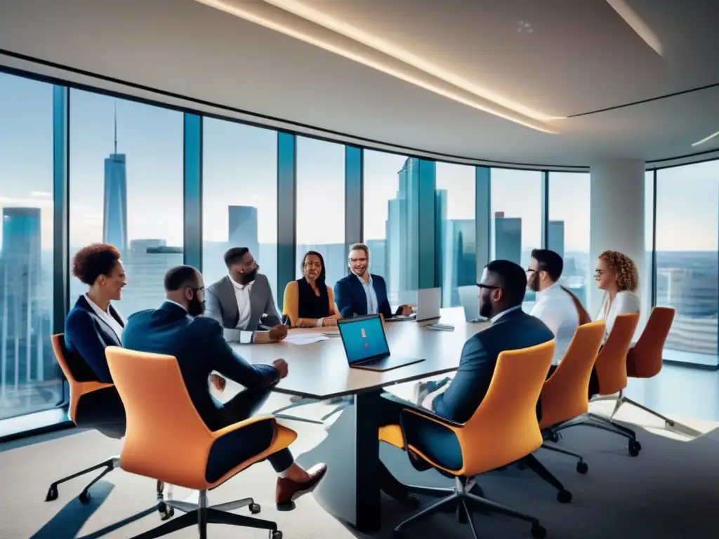 Profesionales colaborando en sesión de brainstorming Profesionales analizando estrategias de diversificación inversor conservador