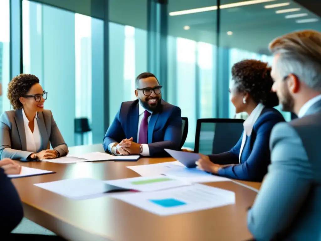 Profesionales estratégicos en reunión Profesionales estratégicos discutiendo cambios legislativos en inversiones financieras