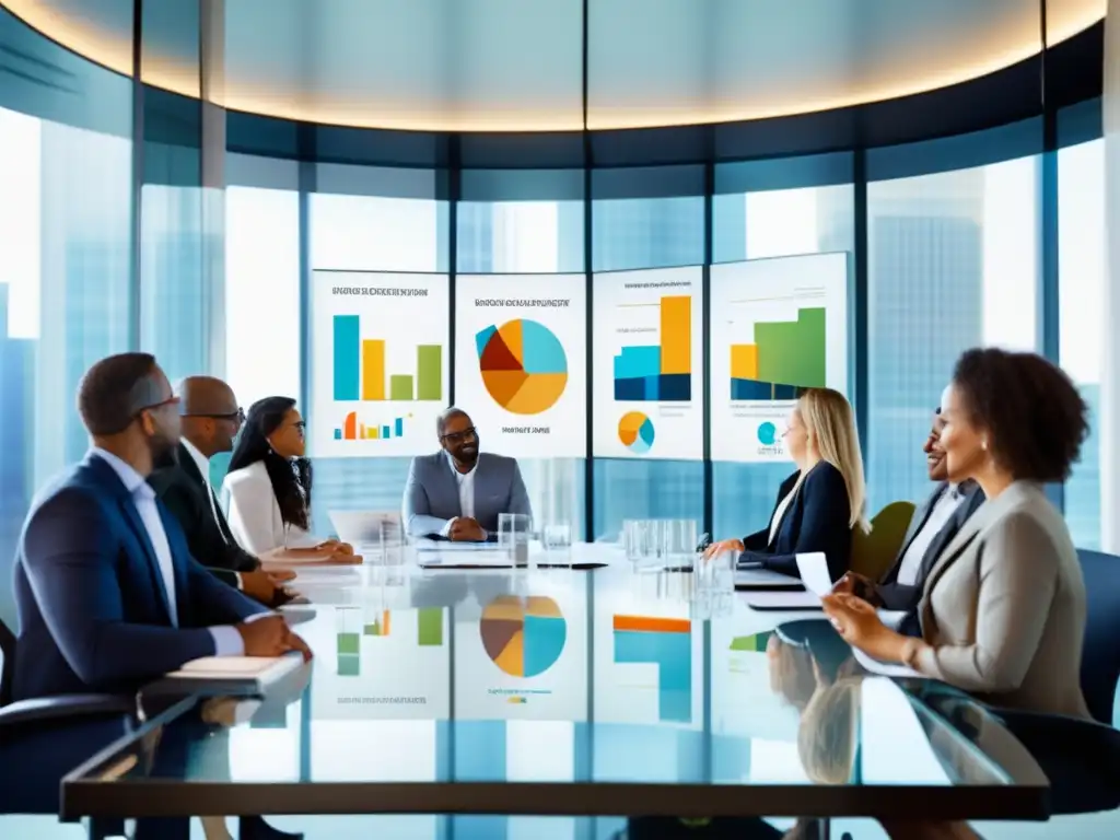 Profesionales discutiendo inversiones éticas Profesionales discuten ética e impacto de inversiones éticas