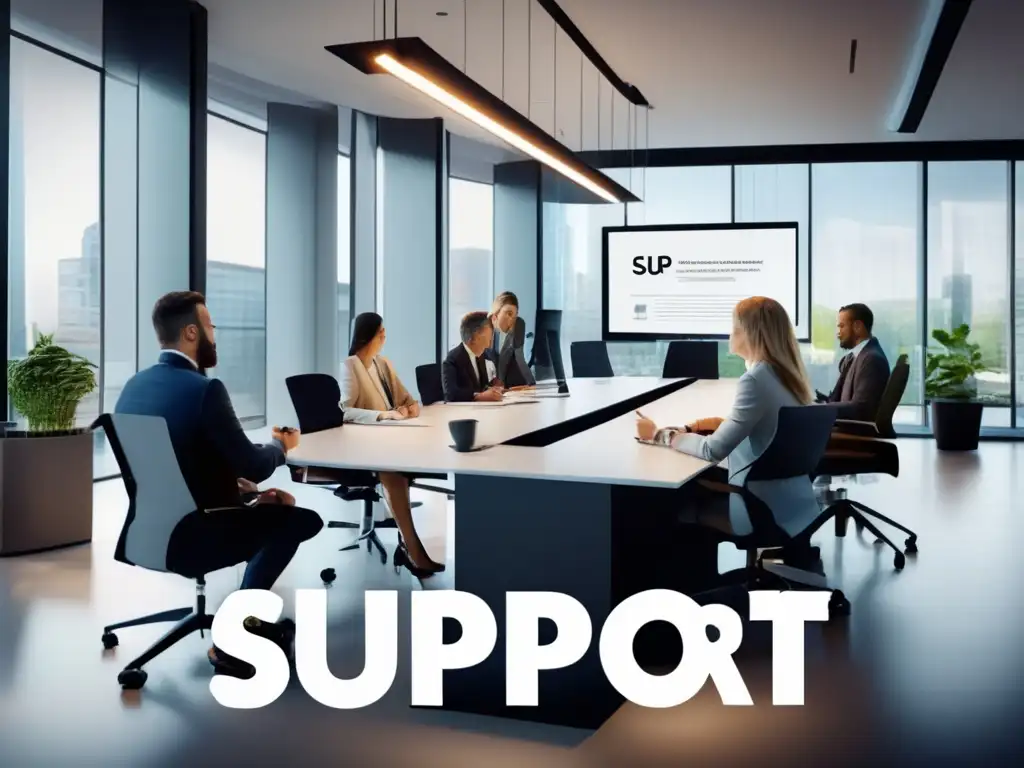 Grupo de profesionales en una sesión de entrenamiento Profesionales de negocios en una sesión de entrenamiento en una oficina moderna