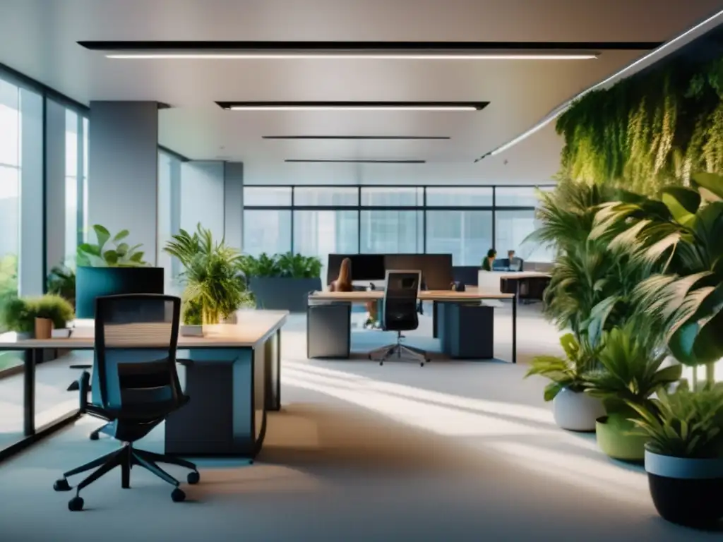 Profesionales colaborando en una oficina moderna Profesionales en oficina moderna, colaborando y compartiendo ideas en un entorno espacioso y luminoso