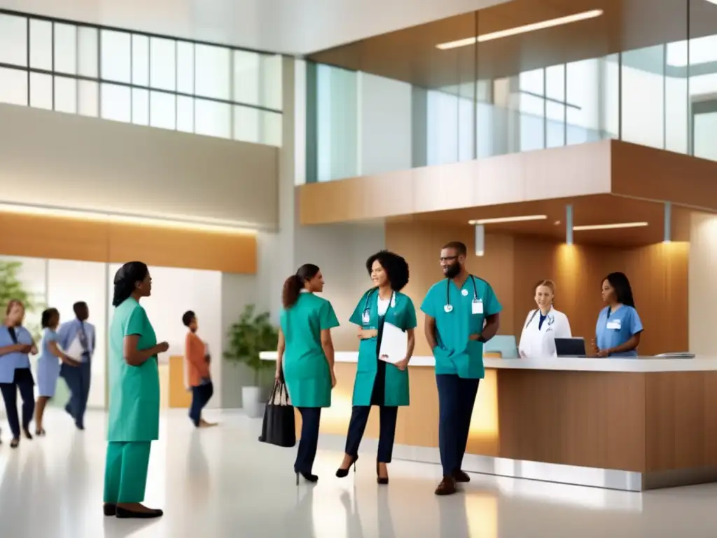 Profesionales de la salud en un hospital moderno Profesionales de la salud en un hospital moderno transmiten inclusión y tecnología en inversiones de salud