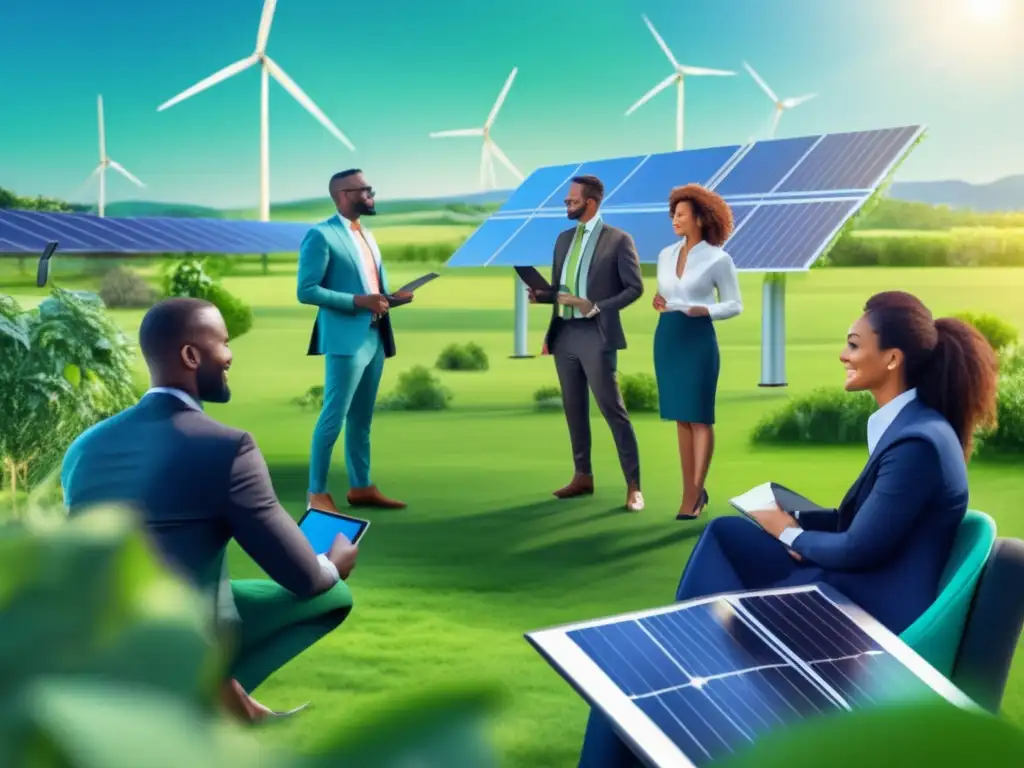 Profesionales sostenibles promoviendo ESG Profesionales sustentables discuten, acción ESG