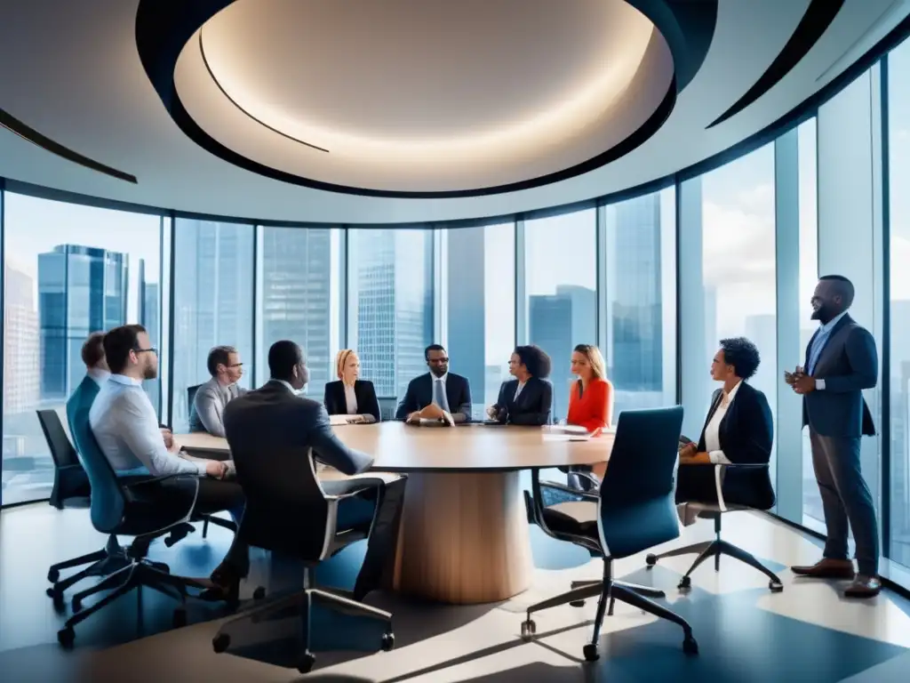 Profesionales analizando ETFs en oficina moderna Profesionales analizando ventajas de invertir en ETFs
