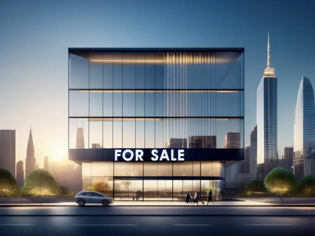 Edificio comercial moderno en venta en la ciudad Propiedad comercial moderna con diseño destacado y letrero
