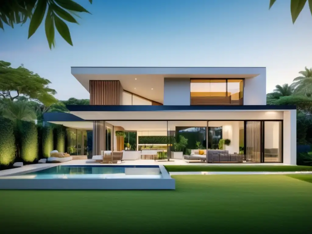 Propiedad inmobiliaria moderna con diseño elegante Propiedad inmobiliaria moderna con diseño arquitectónico elegante