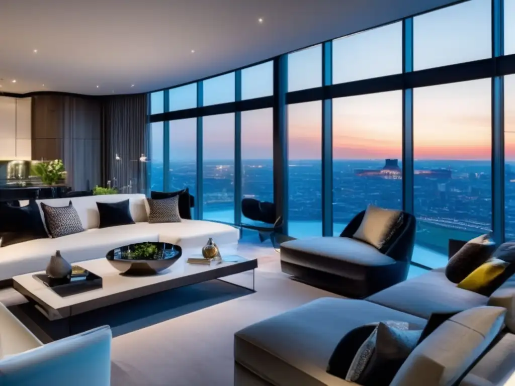 Lujoso penthouse con vistas panorámicas en ubicación privilegiada Inversión en propiedades de lujo: Penthouse elegante con vistas panorámicas a la ciudad, decoración sofisticada y terraza privada