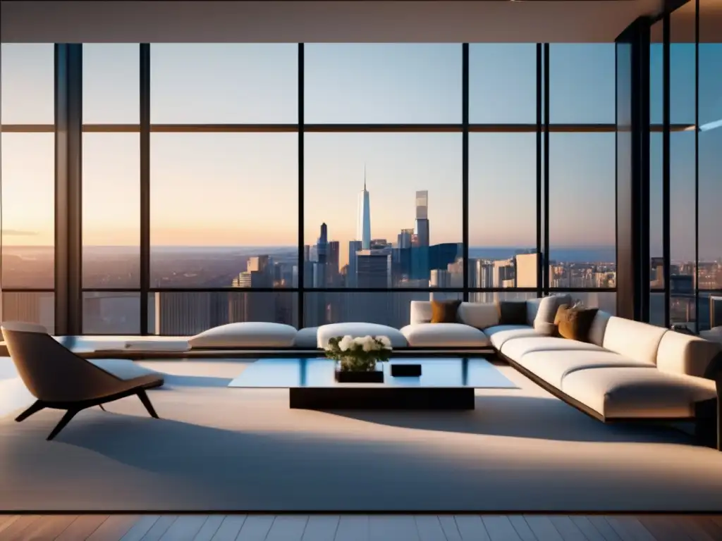 Ultrodetallado penthouse 8k: lujo y exclusividad Inversión en propiedades de lujo: Penthouse moderno y lujoso con vistas panorámicas y diseño elegante