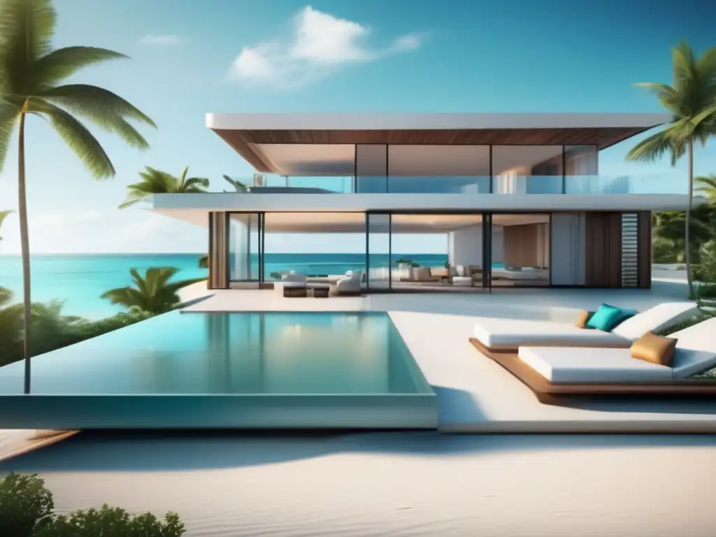 Villa de lujo en la playa Inversión en propiedades de playa rentables, villa de lujo en frente de la playa con vistas panorámicas al océano