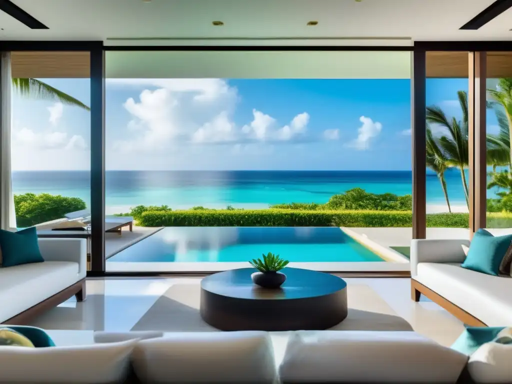 Villa de lujo frente a la playa Inversión en propiedades vacacionales de lujo: Villa frente a la playa con diseño moderno, piscina infinita y vistas panorámicas