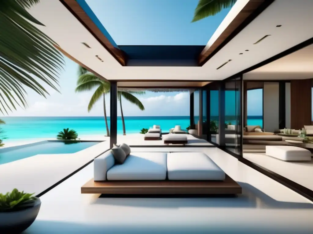 Villa paradisíaca frente a la playa Inversión en propiedades vacacionales de lujo: Villa frente a la playa, arquitectura moderna, piscina infinita privada, oasis tropical