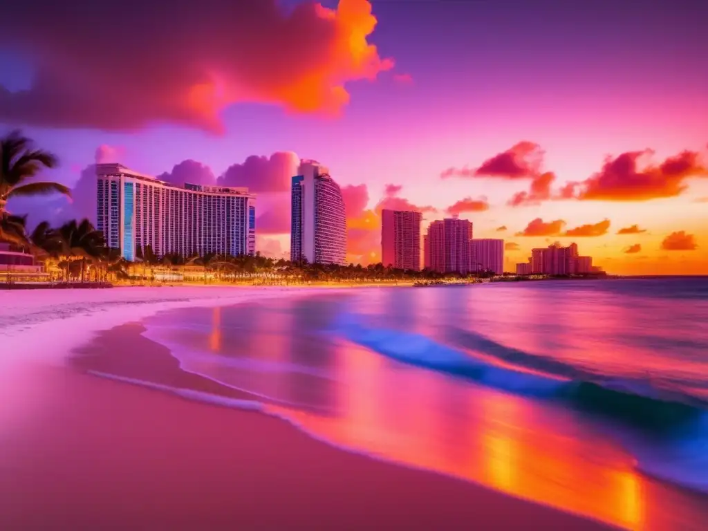 Espléndido atardecer en Cancún, México Propiedades vacacionales en Cancún con mejores beneficios
