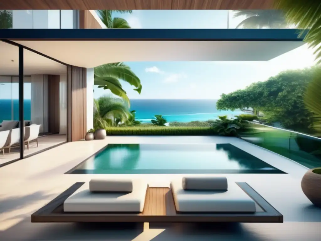 Villa de lujo frente a la playa con vistas panorámicas Inversión propiedades vacacionales principiantes: Villa de lujo frente a la playa con arquitectura contemporánea