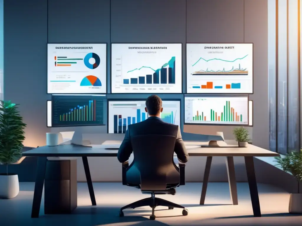 Inversor de derivados: profesionalidad y control Psicología inversionista derivados calmados en moderna oficina