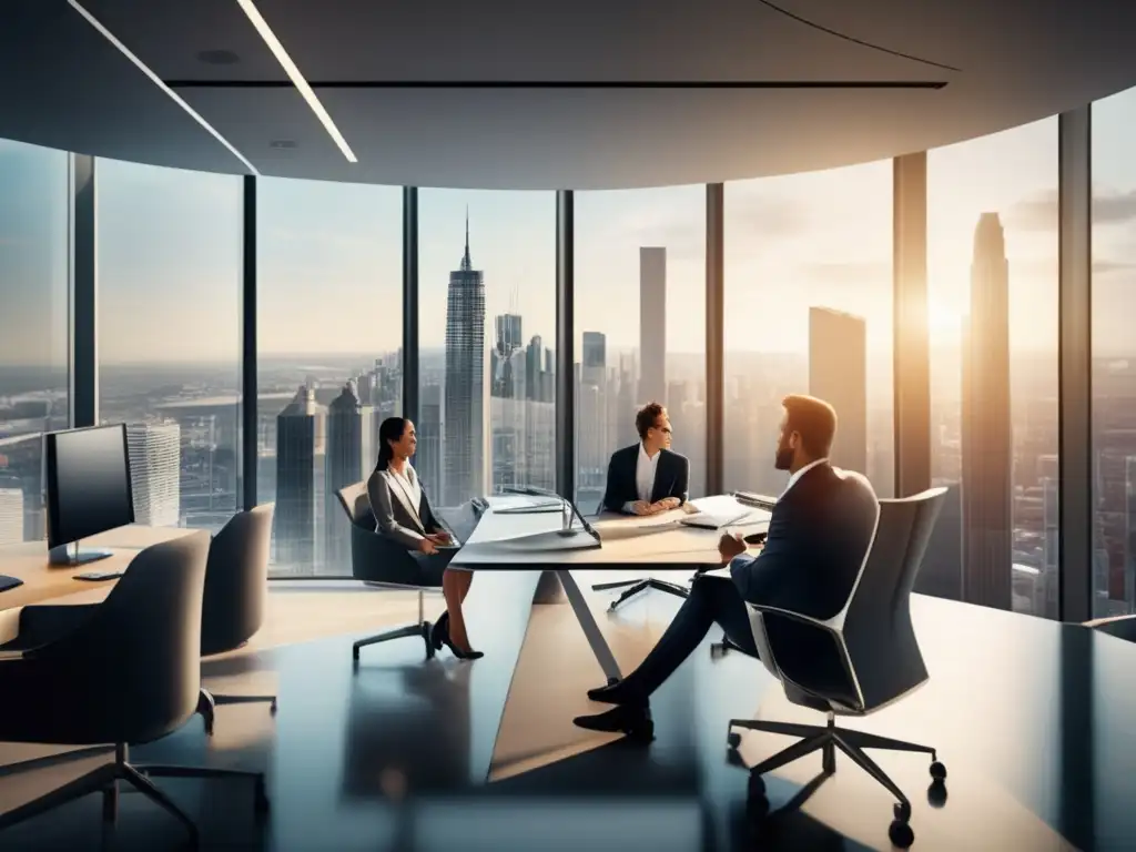 Oficina moderna con vista panorámica de la ciudad Manteniendo Racionalidad ante Noticias Sensacionalistas en Inversiones