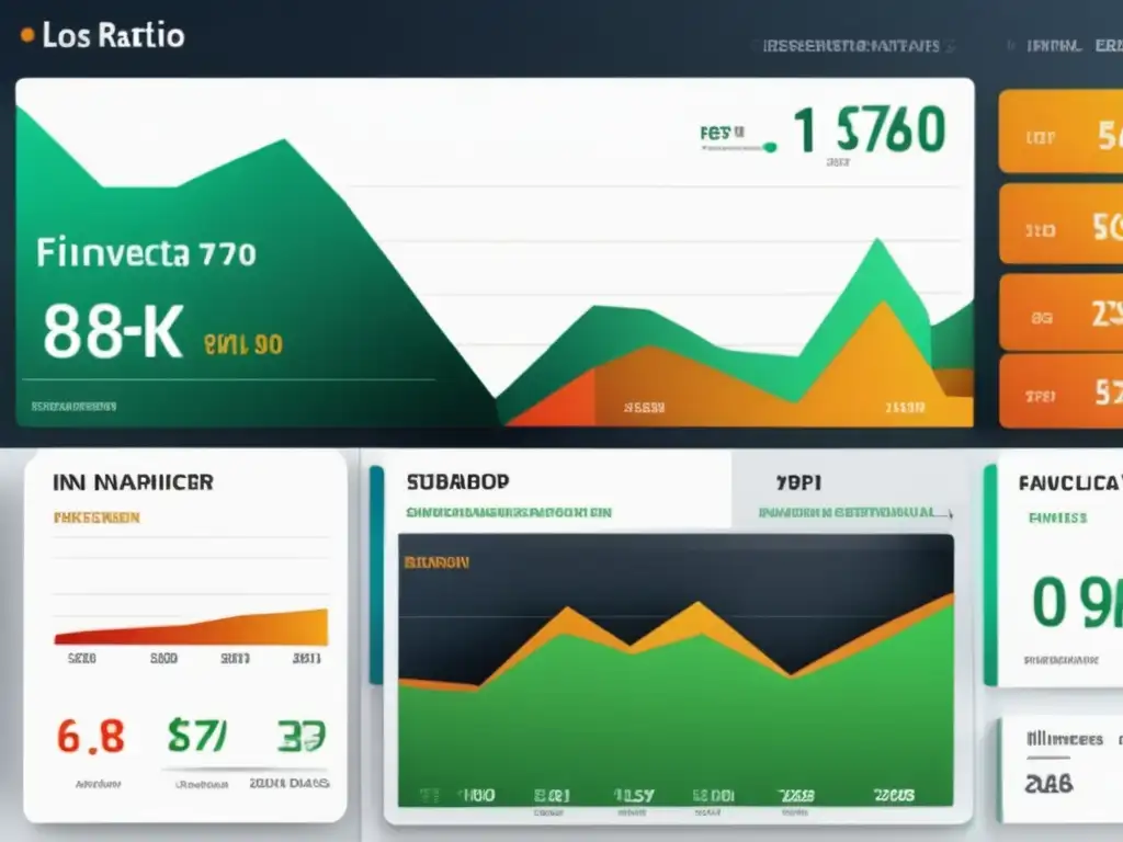 Dashboard financiero moderno Ratios financieros: inversión potencial